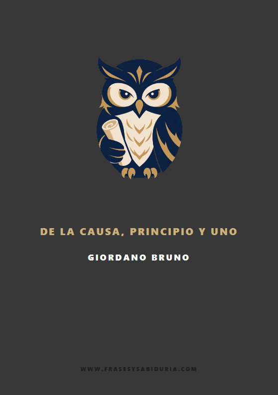 Portada de De la causa, principio y uno – Giordano Bruno